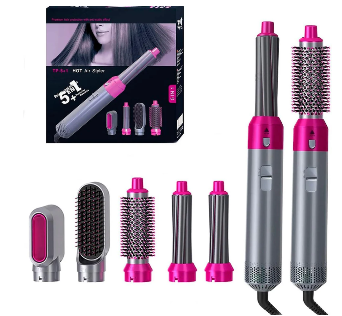 FRETE GRÁTIS - Escova Ellegance Deluxe Hair 5 em 1, Alisa, Seca, Modela, Faz Cachos e Anti-Frizz - BIVOLT (110v/220v)