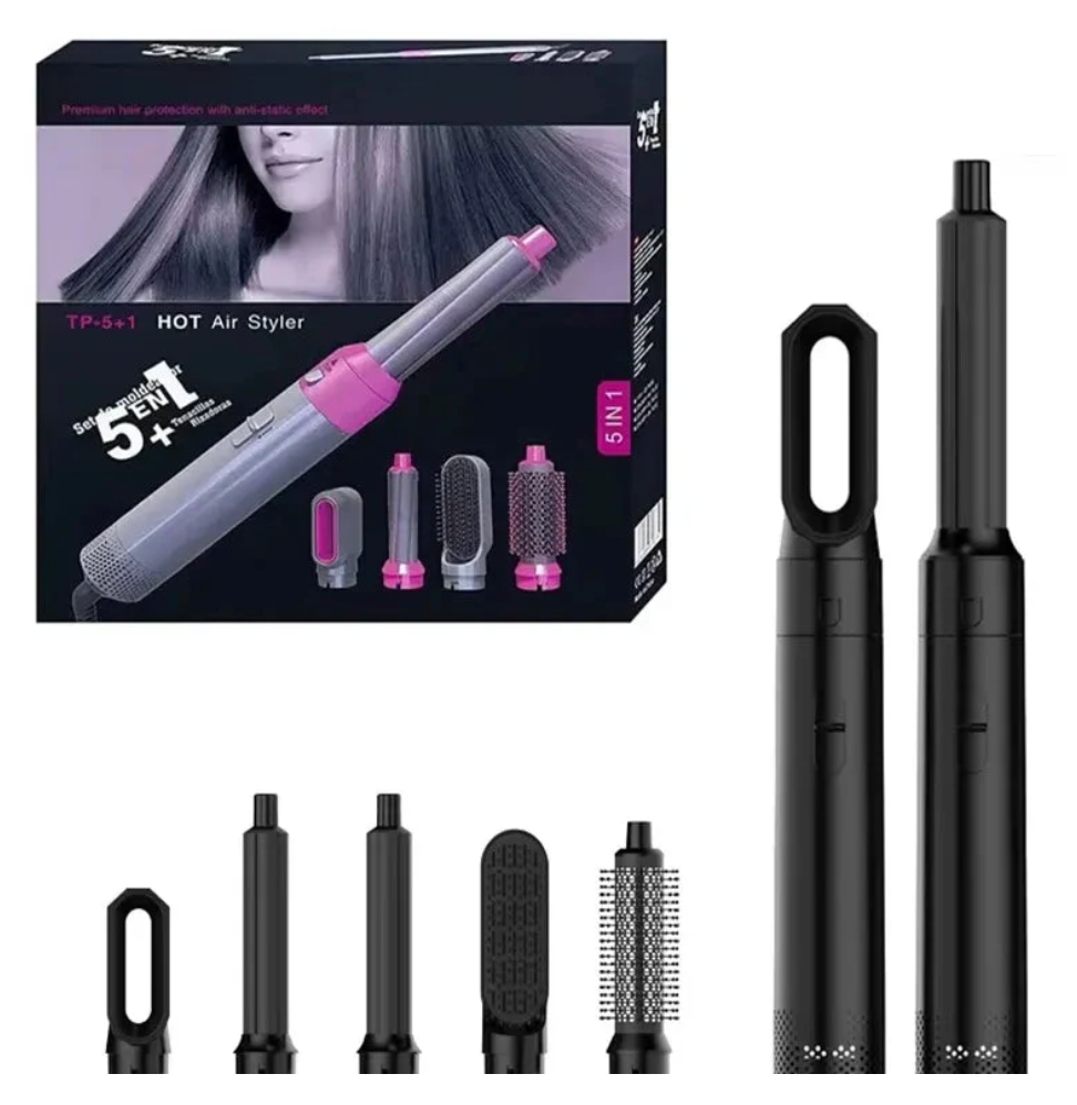 FRETE GRÁTIS - Escova Ellegance Deluxe Hair 5 em 1, Alisa, Seca, Modela, Faz Cachos e Anti-Frizz - BIVOLT (110v/220v)