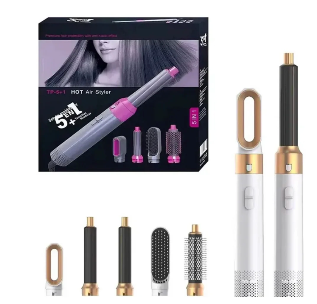 FRETE GRÁTIS - Escova Ellegance Deluxe Hair 5 em 1, Alisa, Seca, Modela, Faz Cachos e Anti-Frizz - BIVOLT (110v/220v)