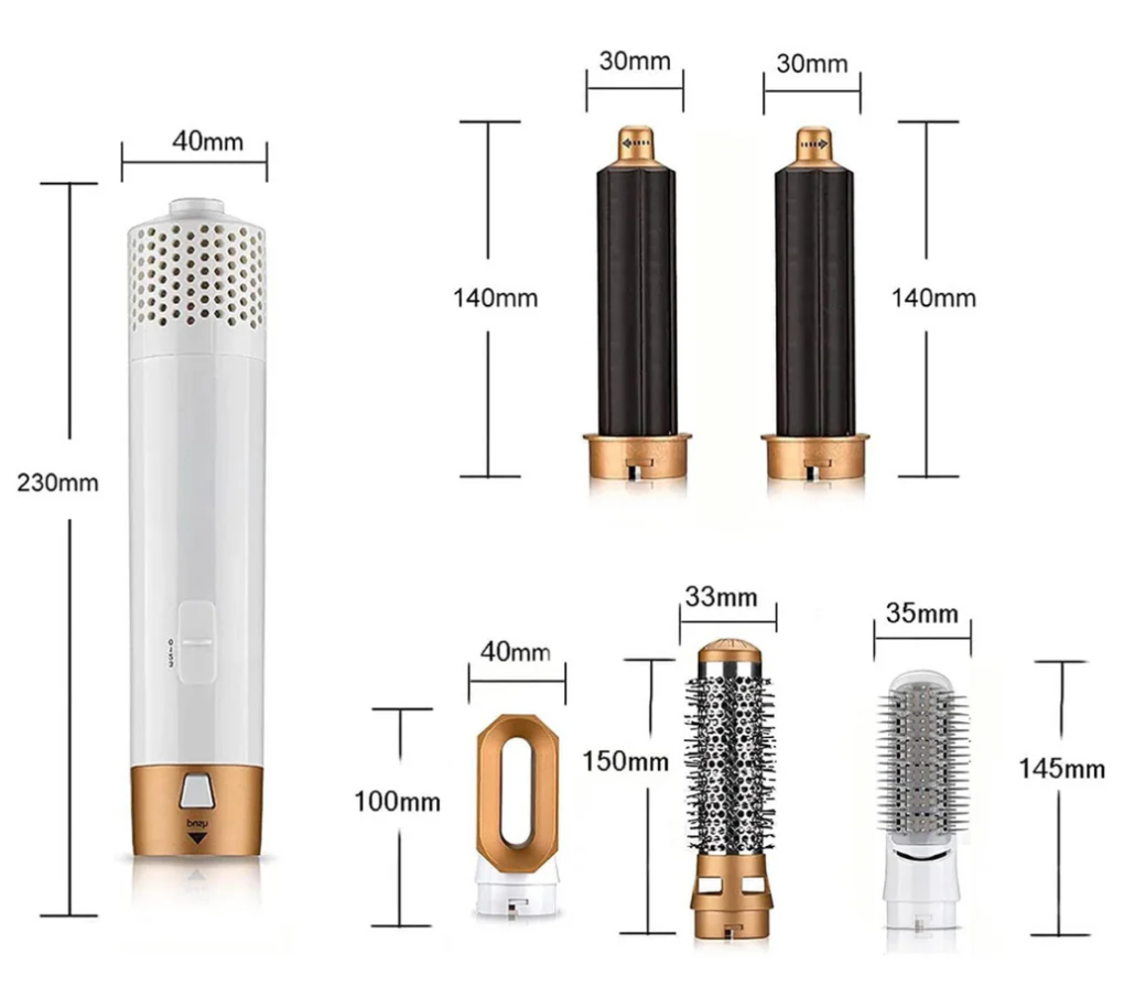 FRETE GRÁTIS - Escova Ellegance Deluxe Hair 5 em 1, Alisa, Seca, Modela, Faz Cachos e Anti-Frizz - BIVOLT (110v/220v)
