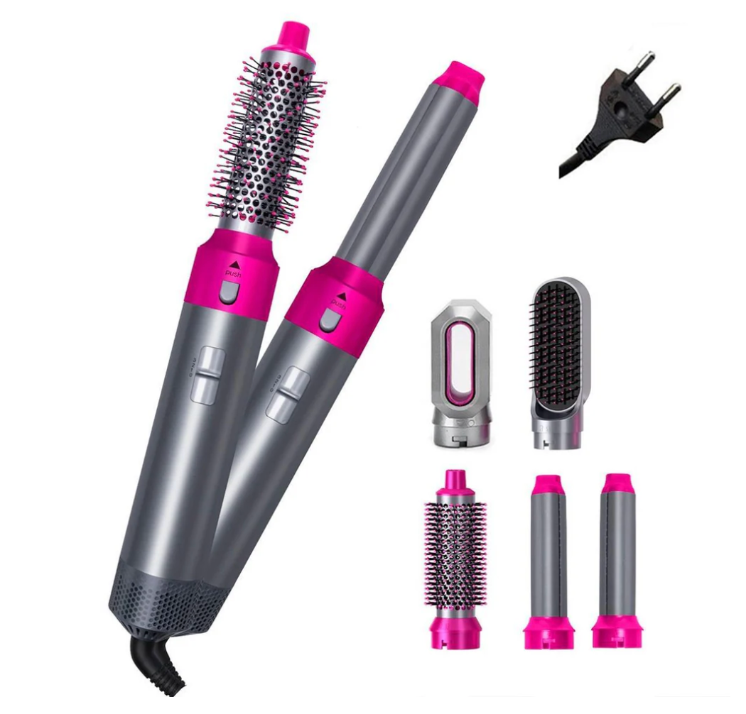 FRETE GRÁTIS - Escova Ellegance Deluxe Hair 5 em 1, Alisa, Seca, Modela, Faz Cachos e Anti-Frizz - BIVOLT (110v/220v)