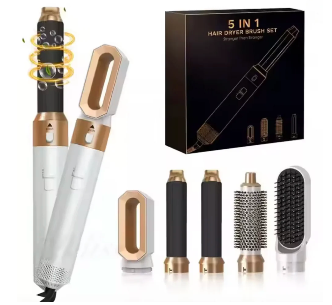 FRETE GRÁTIS - Escova Ellegance Deluxe Hair 5 em 1, Alisa, Seca, Modela, Faz Cachos e Anti-Frizz - BIVOLT (110v/220v)
