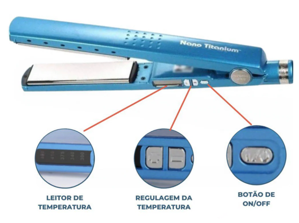 Chapinha Prancha Profissional Nano Titanium Até 450ºf U fi