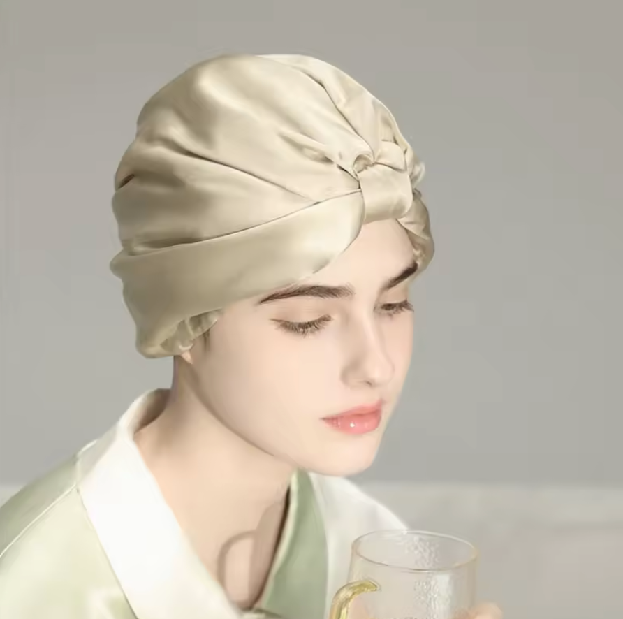 Toucas noturnas de seda pura, gorro de dormir de seda amoreira, chapéu para perda de cabelo, turbante de seda natural para cabelo, lenço de seda para dormir para mulheres
