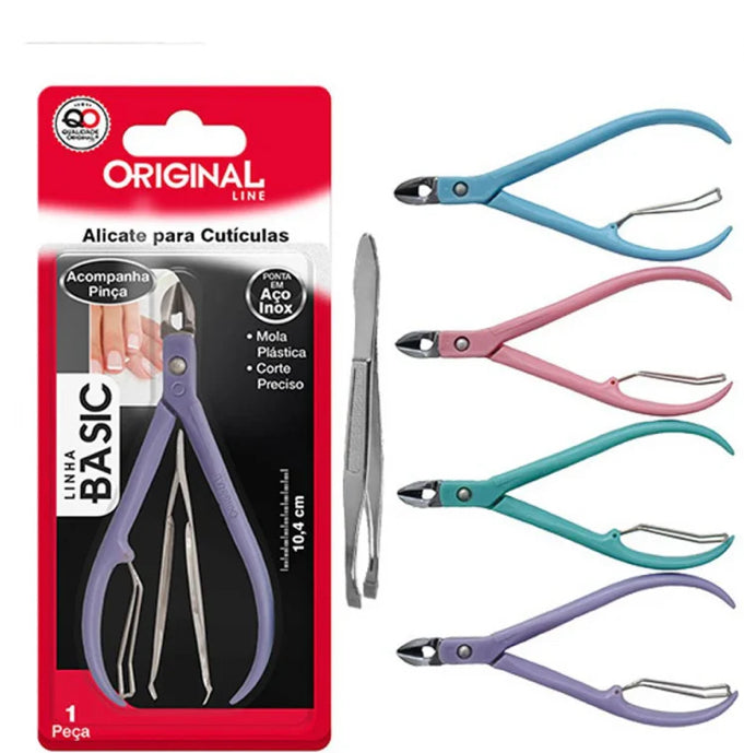 Alicate Para Cutículas Em Inox + Pinça Para Sobrancelha (Kit C/20)