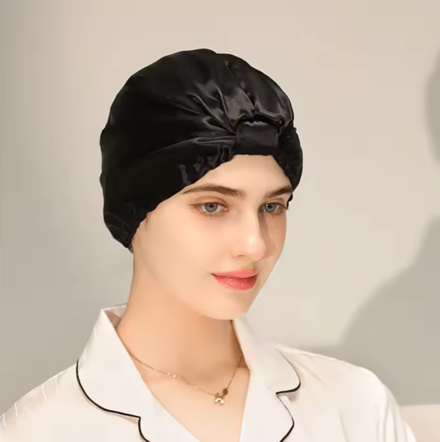 Toucas noturnas de seda pura, gorro de dormir de seda amoreira, chapéu para perda de cabelo, turbante de seda natural para cabelo, lenço de seda para dormir para mulheres