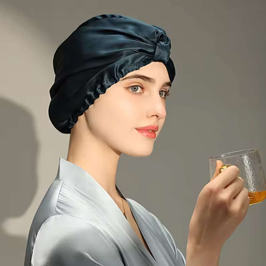 Toucas noturnas de seda pura, gorro de dormir de seda amoreira, chapéu para perda de cabelo, turbante de seda natural para cabelo, lenço de seda para dormir para mulheres